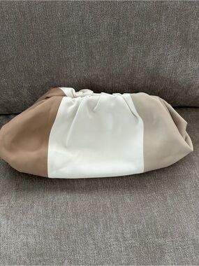 Chic Tri-Color Soft Clutch in White and Neutrals